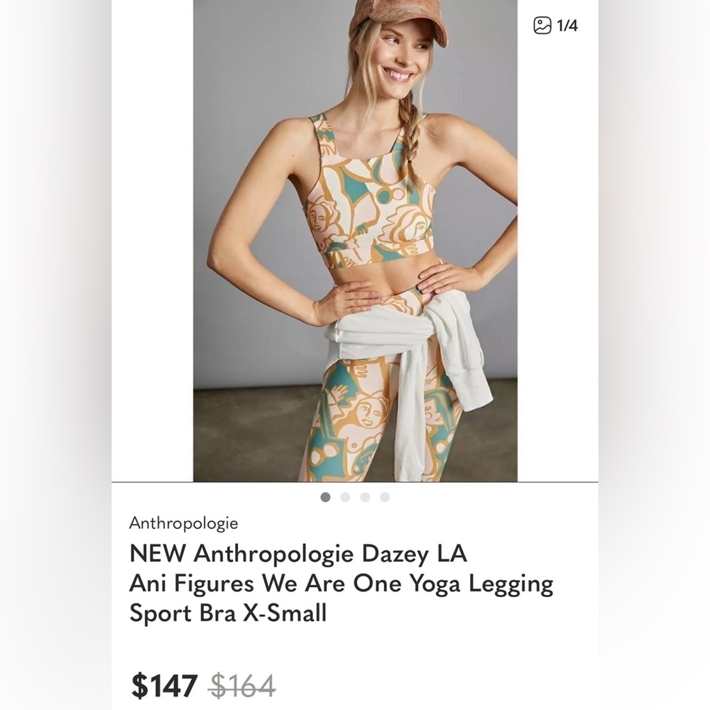 Anthropologie Dazey LA Ani Figures We Are One Yoga Leggings & Sports Bra XS